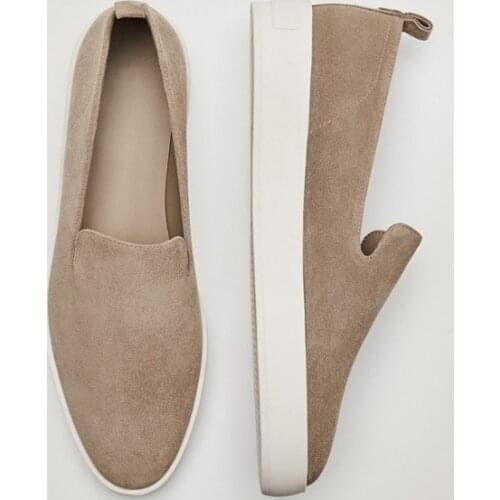 2021 Autumn Vulcanized Shoes New Versatile One Foot Flat Sole Shoes Leather Suede Lazy Thick Sole Loafers Shoe Sneakers Flats