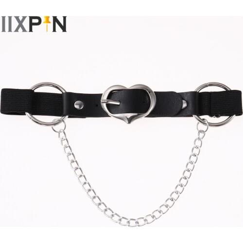 Sexy Women Elastic Leather Leg Ring Garter Belts Punk Heart Spikes Thigh Ring Leg Garters Harajuku Harness Suspender Belts