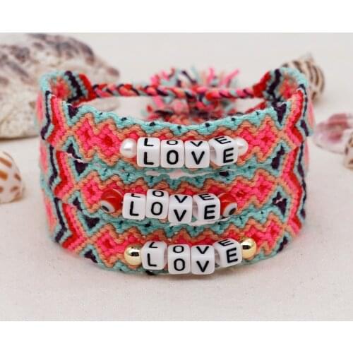 Go2Boho 2021 Braided Friendship Bracelet Charm LOVE Bracelets For Women Tassel Handwoven Cotton Thread Braclets Boho Jewelry