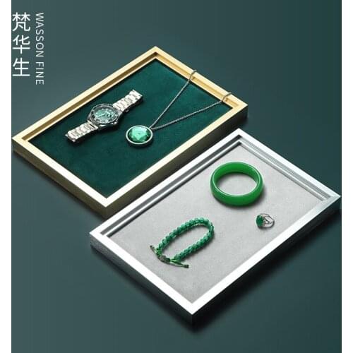 Simple microfiber flannel jewelry custom tray ring necklace bracelet watch goods display plate customization