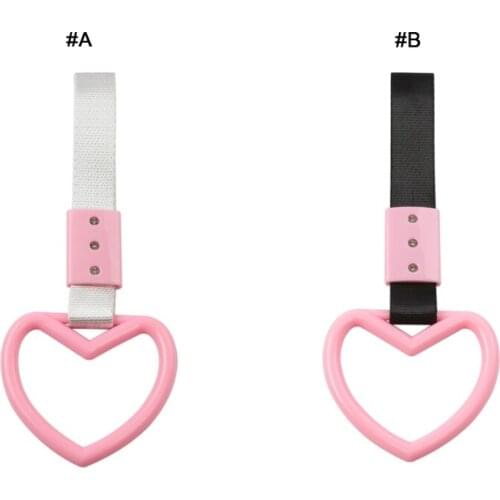 Hand Strap for Car Warning Interior Exterior Decoration Pink Heart-Shaped