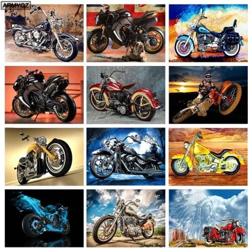 Diy Mosaic Diamond Painting Kits Color Motorcycle Paint Diamand Abstract Art Full Round Rhinestone Diamond Embroidery Fecor Gift