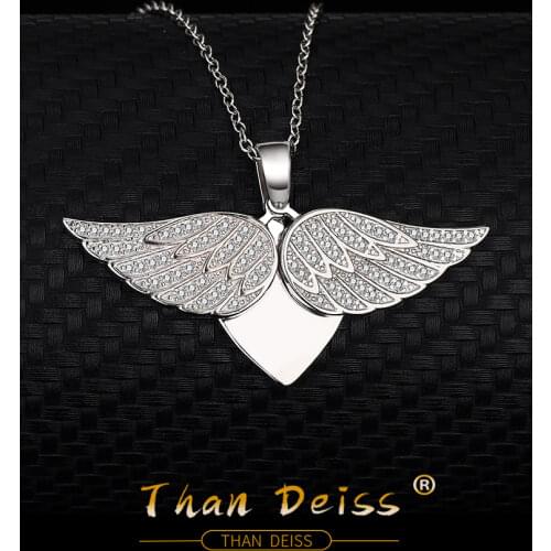 S925 Sterling Silver wing Angel Wings Jewelry Pendant Necklace for women Heart-Shaped Love Clavicle Chain Simplicity Fashion