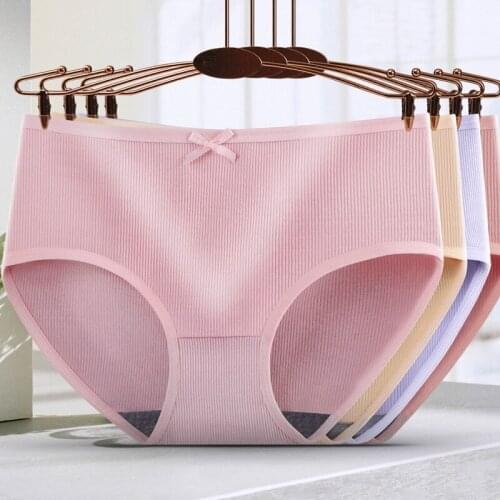 Sexy Womens Underwear, Womens Underwear, Pure Cotton Mid-waist Underwear, Pure Color Womens Underwear, Cute Student Underwear