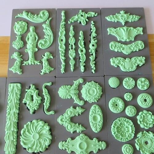 Fondant Silicone Mold Cake Mold Sugarcraft Cake Decorating Mold Art Decor Molds Mixed Media Clay Food Grade Vintage Moulds Royal
