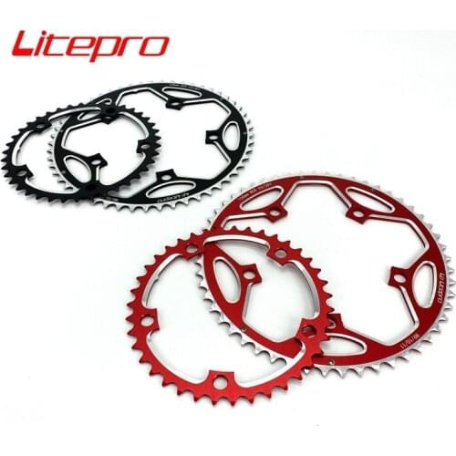 Litepro Road Bike Folding Bike Double Chainring 130mm BCD 53T 39T Chainwheel Aluminum Alloy UltraLight Sprocket