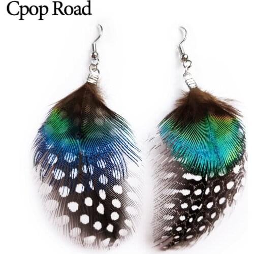 Cpop New Boho Nature Feather Earring Fashion Jewelry Small Chic Statement Earring Women Accessories Hot Sale Gift Wholesale 2019