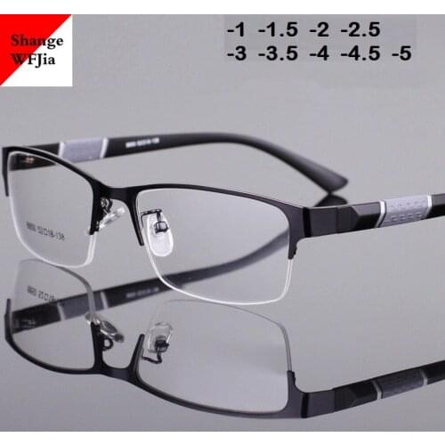 -1 -1.5 -2 -2.5 -3 -3.5 -4 -4.5 -5 Myopia Glasses Men Retro Metal Frame Square Students Myopia Glasses Frame For Women