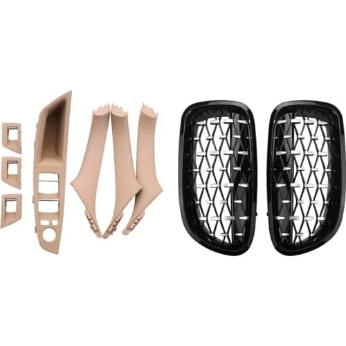 1set for Bmw 5 Serie F10 F11 520 525 Door Handle Inner Door Panel Pull Trim & 1 Pair 5 Series F10 Front Kidney Grille