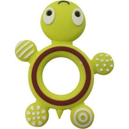 1pc Cute Animal Tortoise Shaped Kids Silicone Teether Food Grade BPA Free Teething Pendant Toys Teether 3 Colors Optional
