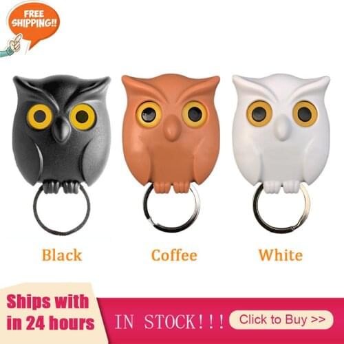1PC Night Owl Magnetic Key Hook Old-fashioned Magnet Keychain Decorative Hooks Innovation Door Hanger Home Decor Storage Hook