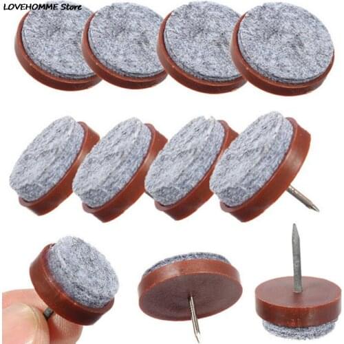 10pcs 20/24/28mm Nail Felt Pad Round No-noise Furniture Table Chair Feet Legs Protector Glides Skid TileFloor