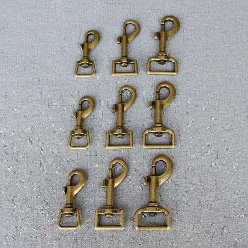 100 Pcs/Pack 15mm 20mm 25mm Carabiner DIY Bag Dog Leash Belt Straps Bronze Lead Clasp Sewing Accessory Spring Hook Hardware