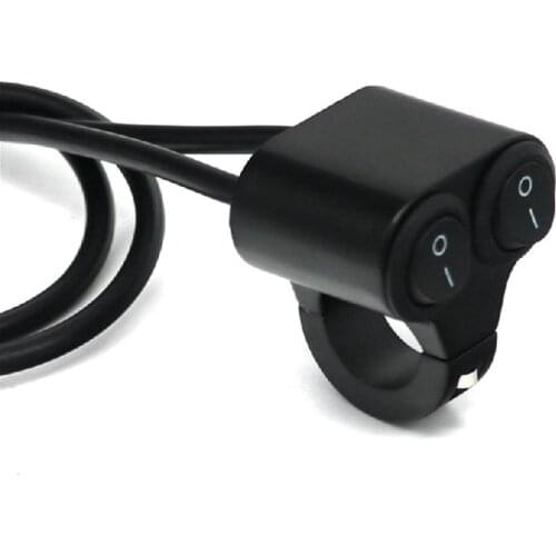 12V Motorcycle 50cm Handlebar Dual Button Switch Motorbike Refit Headlight Hazard Brake Fog Light ON-OFF-ON Switch