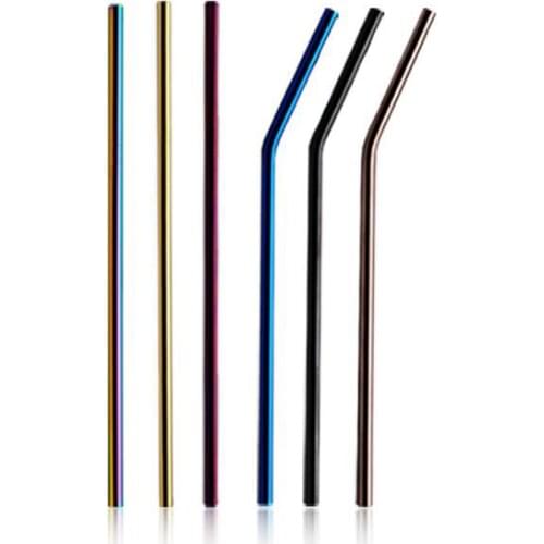 2Pcs Reusable Drinking Straw High Quality 304 Stainless Steel Metal Straw with Cleaner Brush For Mugs