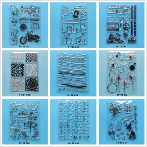 21 Styles) 2021 Lace Flowers Cats Clear Stamps DIY Scrapbooking Craft Supplies Silicon Seal Card Photo Album ink pad Stamping