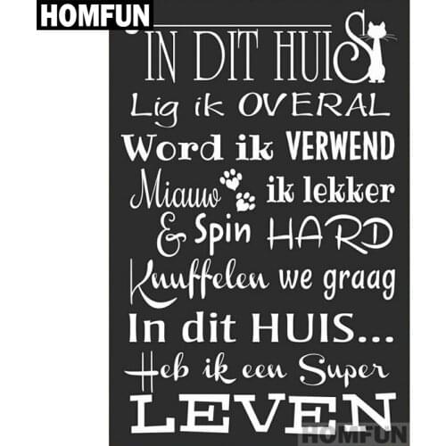 HOMFUN Full Square/Round Drill 5D DIY Diamond Painting "Cartoon font" Embroidery Cross Stitch 5D Home Decor Gift A01566