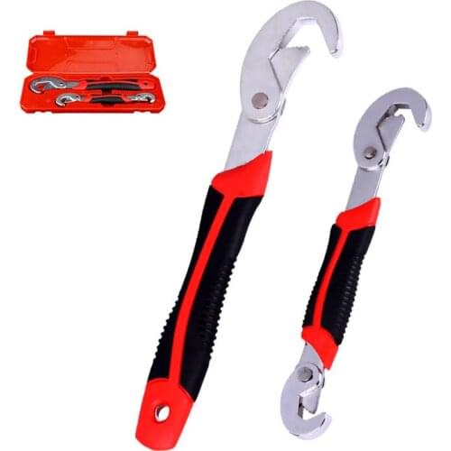 Free Shipping 2pk Anti-Skid Universal Wrench with Storage Box Multi High Strength Wrench Adjustable Hand Tools Wrench G13-1016