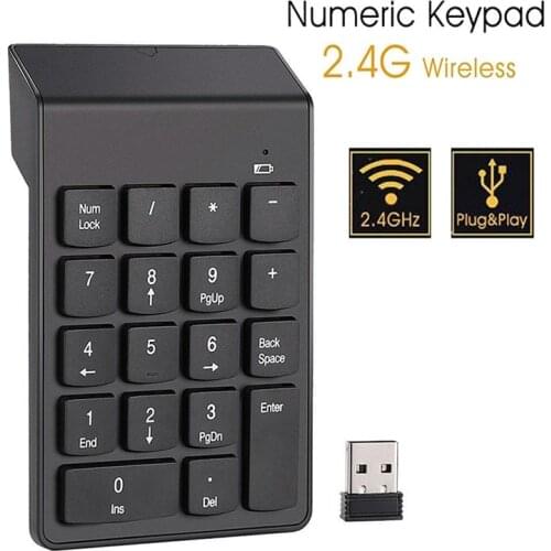 2.4GHz Wireless Keyboard Mini Keyboard USB Numeric Keypad Numpad 18 Keys Wireless Number Numeric Keyboard for Computer Laptop