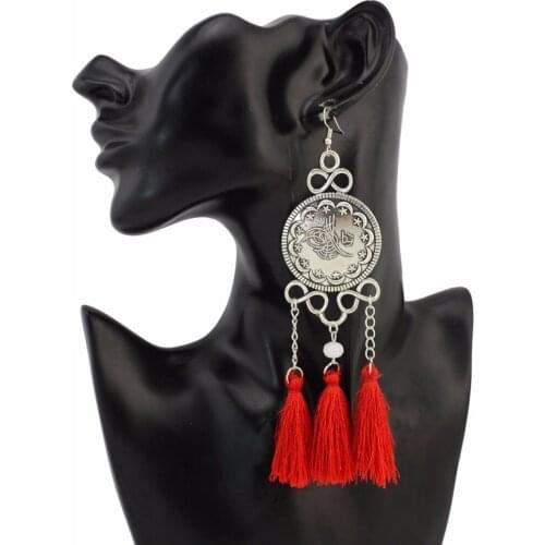 Bohemian Cotton Thread Earrings for Women Statement Fringed Long Tassel Earring brincos Ethnic Gypsy Tribal Festival Jewelry