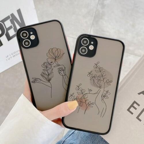 Funny Abstract Women Body Line Phone Case For iPhone 12 11 Pro Max XR XS Max X SE 2020 6s 7 8 Plus Black Hard Shockproof Cover