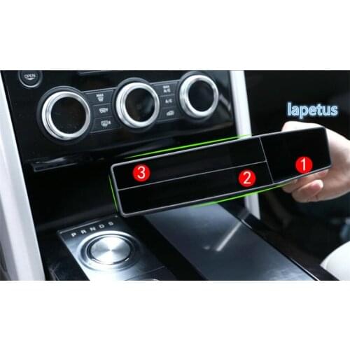Lapetus Black Plastic Multifunction Box Central Console Storage Box Cover Trim Fit For Land Rover L462 Discovery 5 2017 - 2020