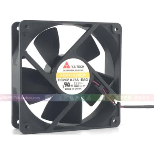 Y.S TECH FD241238EB DC 24V 0.75A 120x120x38mm 2-Wire Server Cooling Fan
