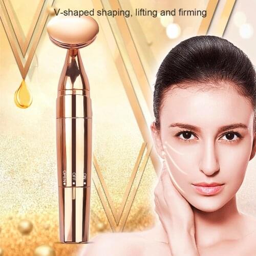 Golden Facial Energy Bar Electric Vibration Massager Face Beauty bar 2 In 1 Face Lifting beauty stick Skin Firming Tools
