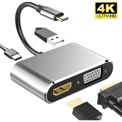 Type-C To HDMI-compatible Female 4-1 Transfer Cable Type C Turn 4k 30HZ Conversion Line Four-in-one Transfer Cable