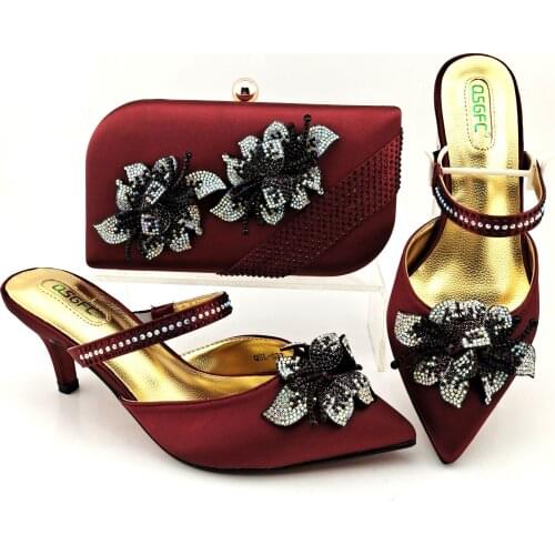 Doershow Italian Matching Shoe and Bag Set pink Italian Shoes with Matching Bags High Quality Wedding Shoes and Bag ! SGO1-14