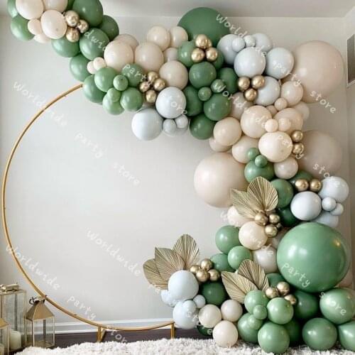 Latex Retro Green Matte Skin Balloons Garland Arch Kit Set DIY Wedding Party Valentines Day Decorations Baby Shower Favor Decor