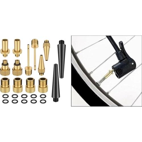 Brass Presta Schrader Valve Adapter, Bicycle Tire Valve Adapters, Ball Pump