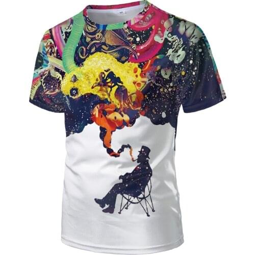 2020Summer new 3D printing mens T-shirt casual short-sleeved O-neck mens T-shirt fashion splash ink printing 3D T-shirt top