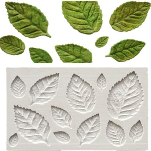 Hot Diy Tree Leaf Press Molding Foil Mold Silicone Mold Cake Decor Fondant Cake 3D Leaves Silicone Mould H794
