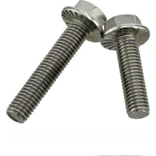 M5 M6 M8 M10 M12 Stainless steel Hexagon Bolts With Flange GB5789 Flanged toothed anti-slip screw