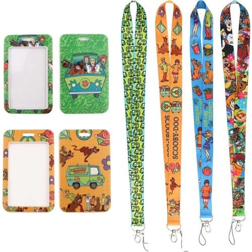 MD561 DMLSKY Cartoon Kawaii Card Holders Case Phone Key Badge Camera USB Holders Neck Rope Lanyard with Keyring For Kids