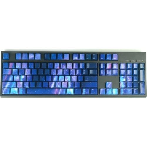 104 Keys New Starry Sky ABS Keycaps OEM Profile Two Color Transmission Keycaps for Cherry MX Switches of Mechanical Keyboard 104