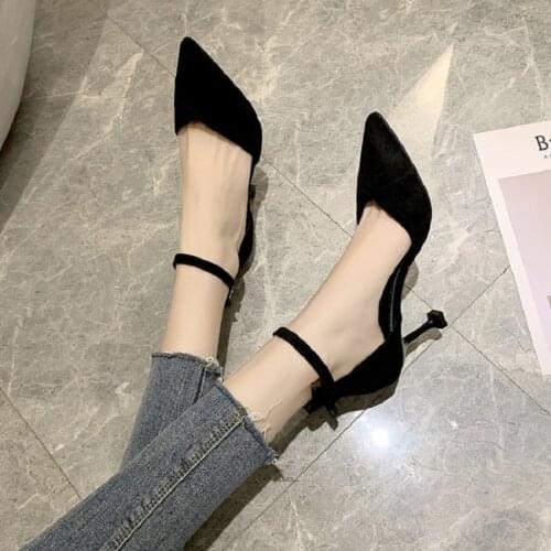 2021 spring and summer new ladies net red fashion all-match sandals fairy style Baotou stilettos