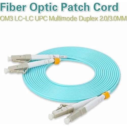 OM3 LC-LC UPC Multimode Duplex 2.0mm or 3.0MM Fiber Optic Patch Cord LC-LC fiber optic patch cable 10PCS Free shipping