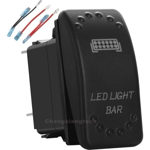 Orange Led 5Pin On/Off SPST Rocker Push Switch Led Light Bar 20A/12V 10A/24V For Car Boat Waterproof+Jumper Wires Set