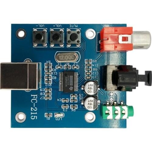 PCM2704 Audio DAC USB to S/PDIF Sound Card hifi DAC Decoder Board 3.5mm Analog Coaxial Optical Fiber Output A1-010
