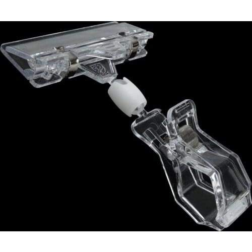 Plastic Merchandise Sign Clip Rotatable Pop Clip-on Holder Stand Price Display Holders Clear