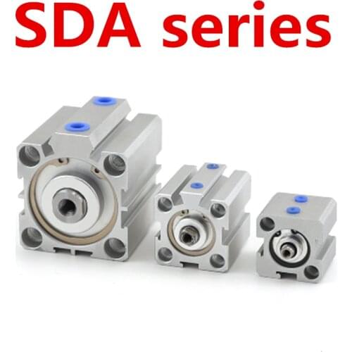 SDA series Pneumatic Compact air Cylinder 16 20 25 32 40 50 63mm Bore to 5 10 15 20 25 30 35 40 45 50mm Stroke
