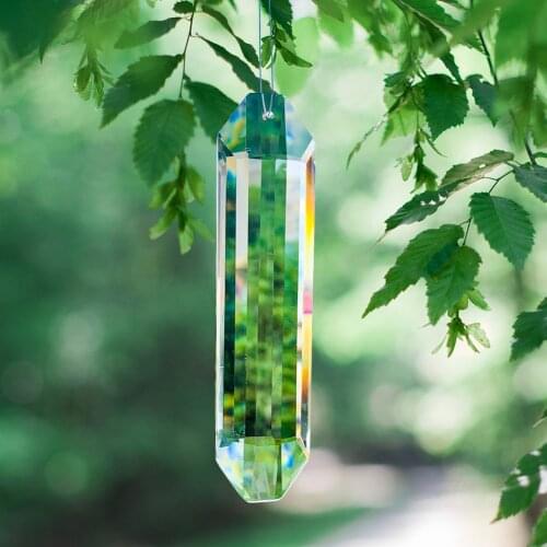 120mm Clear Pillar Chandelier Crystals Prism Faceted Suncatcher Lucky Feng Shui Hanging Pendant Home Garden Wedding Decor Crafts