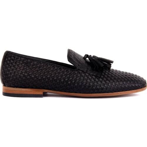 Sail-Lakers Black Genuine Leather Men 'S Shoes