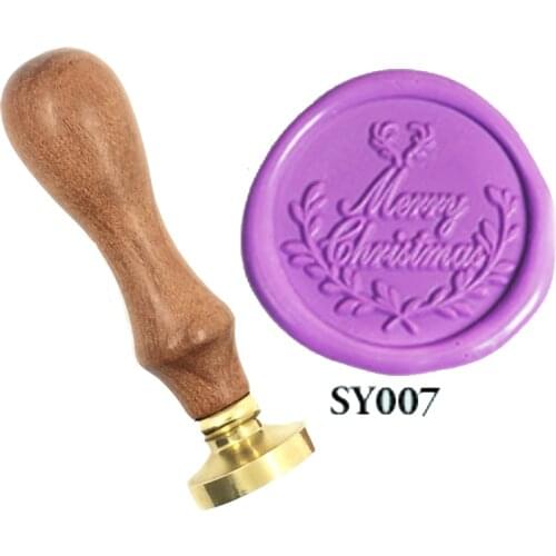 Merry Christmas greeting blessing Wax Stamp wood handle spoon,DIY Ancient Seal Retro Personalized Stamp Wax Seal High Quality