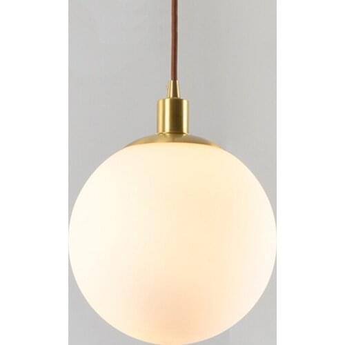 Nordic Modern Pendant Lights luxury brass white Glass ball hanging lamp dining room kitchen bar home Industrial Decor lighting