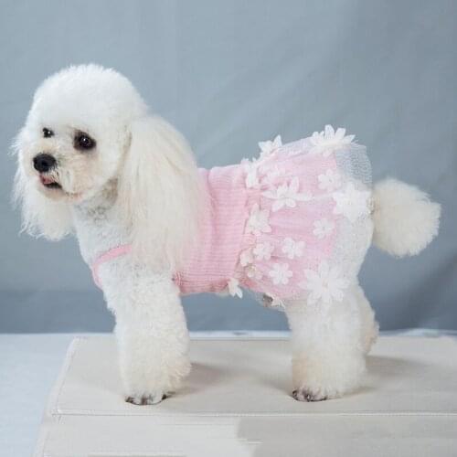 Spring And Summer Thin Teddy Dog ​​princess Halter Skirt Net Gauze Bouffant Skirt Cat Skirt Pet Clothes Summer Skirts