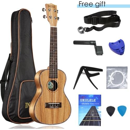 High Quality INITER 23/26 inch zebrawood ukulele ukelele guitar Suitable for beginner There are concert/tenor options