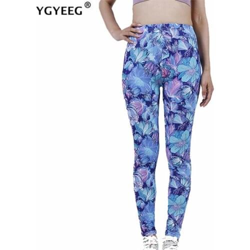 YGYEEG Women Leggings Push Up Fitness High Waist Sport Sexy Workout Flowers Printing Gym Clothing Sportwear Elastic New Bottom